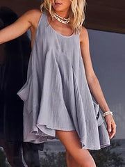 Women's Dresses Solid Pocket Sleeveless Beach Dress