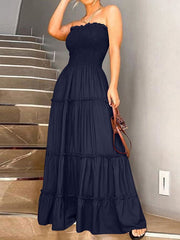 Women's Dresses Solid Tube Top Sleeveless Dress