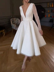 Women's Dresses Sparkling V-Neck Long Sleeve Dress