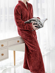 Women's Pajamas Solid Zip Flannel Long Sleeve Nightdress