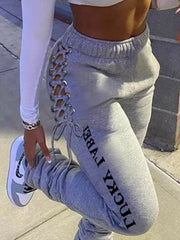 Women's Pants Casual Print Elastic Waist Tie Pants