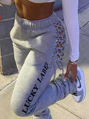 Women's Pants Casual Print Elastic Waist Tie Pants