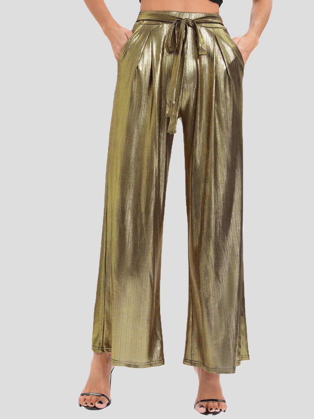 Women's Pants Hot Stamped Elastic Waist Pockets Casual Pants