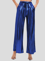 Women's Pants Hot Stamped Elastic Waist Pockets Casual Pants