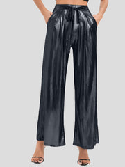 Women's Pants Hot Stamped Elastic Waist Pockets Casual Pants