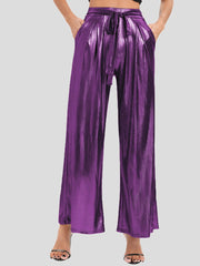 Women's Pants Hot Stamped Elastic Waist Pockets Casual Pants