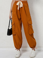 Women's Pants Loose Drawstring Pockets Cargo Pants