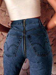 Women's Pants Sexy Back Zipper Pencil Jeans