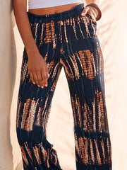 Women's Pants Striped Print Pocket Straight-Leg Casual Pants