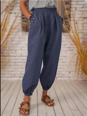 Women's Pants Vintage Pocket Harness Feet Casual Pants
