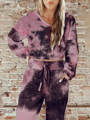 Women's Sets Casual Tie-Dye Long Sleeve Sports Two-Piece Suit