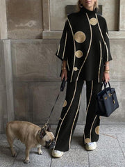 Women's Sets Fashion Printed Long Sleeve Trousers Two-Piece Suit