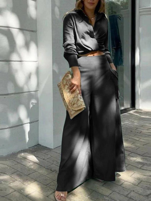 Women's Sets Solid Casual Loose Long Sleeve Set