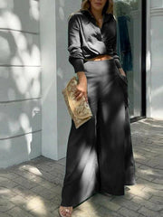 Women's Sets Solid Casual Loose Long Sleeve Set
