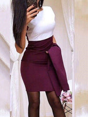 Women's Sets Solid Coat Skirt Professional Two-Piece Suit