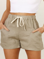 Women's Shorts Casual Lace-Up Pocket Track Shorts