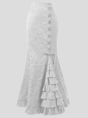 Women's Skirts Tie-Up Ruffled Fishtail Wrap-Hip Skirt