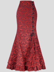 Women's Skirts Tie-Up Ruffled Fishtail Wrap-Hip Skirt