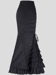 Women's Skirts Tie-Up Ruffled Fishtail Wrap-Hip Skirt
