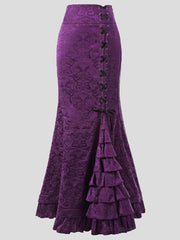 Women's Skirts Tie-Up Ruffled Fishtail Wrap-Hip Skirt