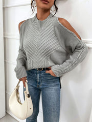 Women's Sweaters Solid Off-Shoulder Long Sleeve Sweater