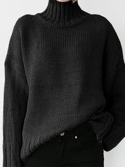 Women's Sweaters Turtleneck Solid Pullover Long Sleeve Sweater
