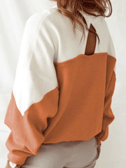 Women's T-Shirts Casual Contrast Color Back Hollow Long Sleeve T-Shirt