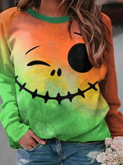 Women's T-Shirts Casual Print Round Neck Long Sleeve T-Shirt