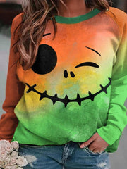Women's T-Shirts Casual Print Round Neck Long Sleeve T-Shirt