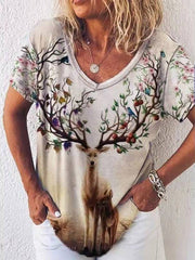 Women's T-Shirts Creative Graphic Print Short Sleeve Loose T-Shirt