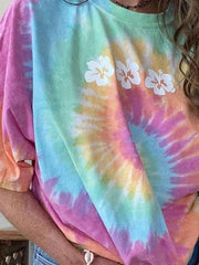 Women's T-Shirts Loose Tie Dye Crew Neck Short Sleeve T-Shirt