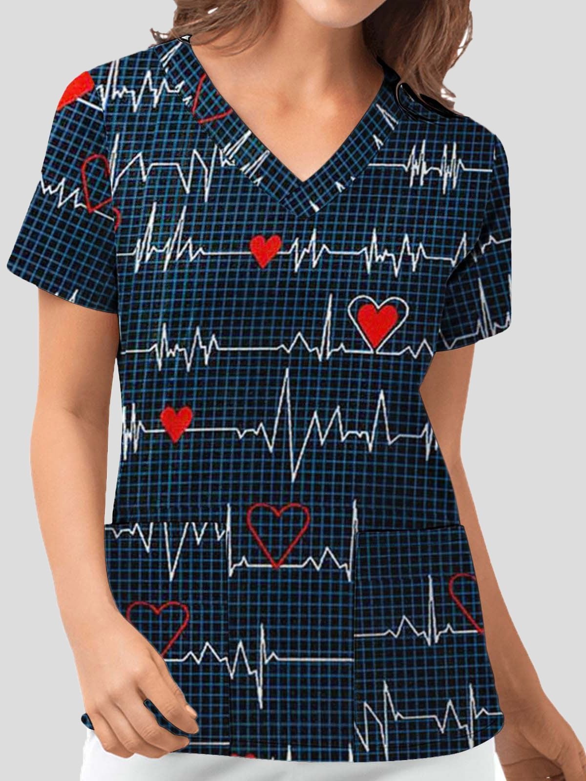 Women's T-Shirts Love Printed V-Neck Short Sleeve T-Shirt