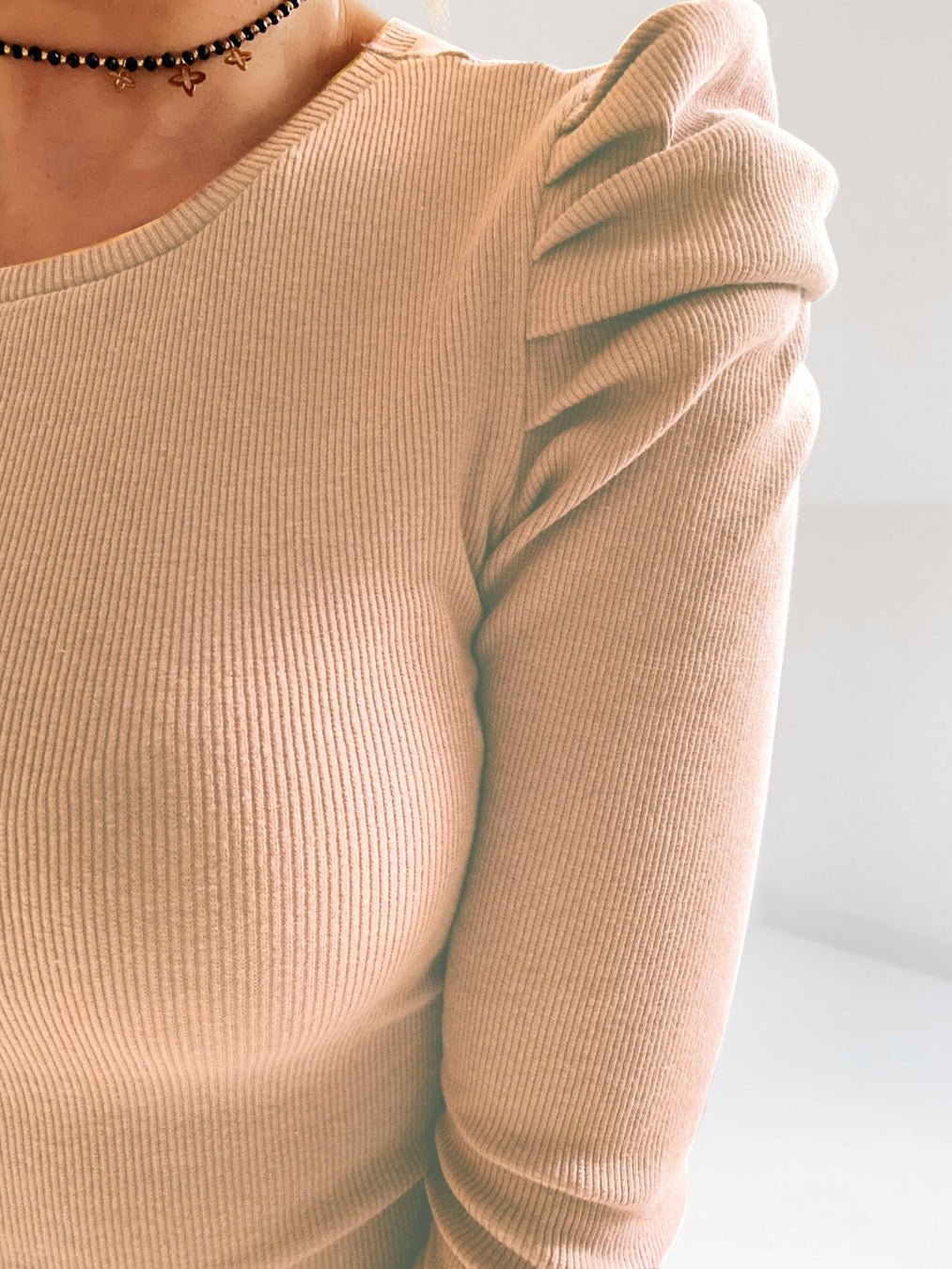 Women's T-Shirts Solid Long Sleeve Slim Knit T-Shirt