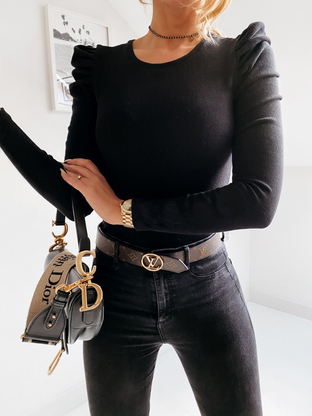 Women's T-Shirts Solid Long Sleeve Slim Knit T-Shirt