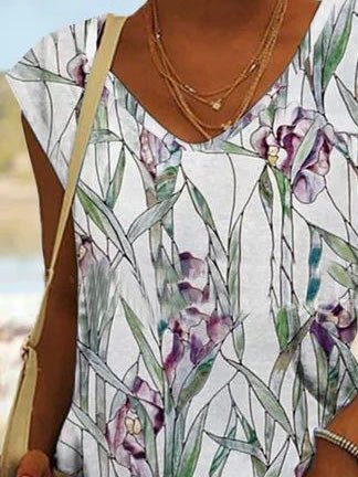 Women's Tank Tops Casual Botanical Print Sleeveless Tank Top