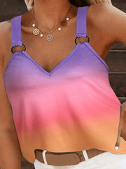 Women's Tank Tops Casual Gradient V-Neck Sleeveless Tank Top