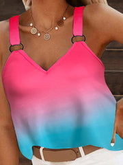 Women's Tank Tops Casual Gradient V-Neck Sleeveless Tank Top