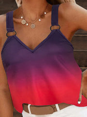 Women's Tank Tops Casual Gradient V-Neck Sleeveless Tank Top