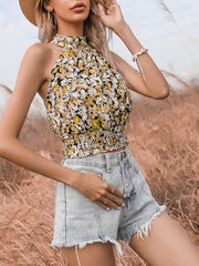 Women's Tank Tops Printed Halter Slim Tank Tops