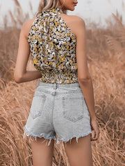 Women's Tank Tops Printed Halter Slim Tank Tops