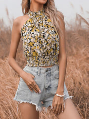 Women's Tank Tops Printed Halter Slim Tank Tops