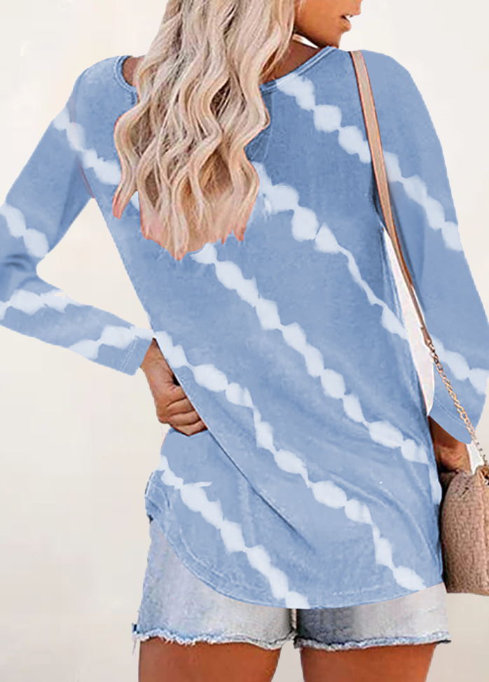 Long Sleeve Round Neck Printed T-shirt