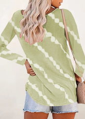 Long Sleeve Round Neck Printed T-shirt