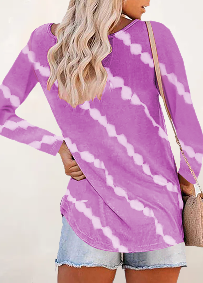 Long Sleeve Round Neck Printed T-shirt