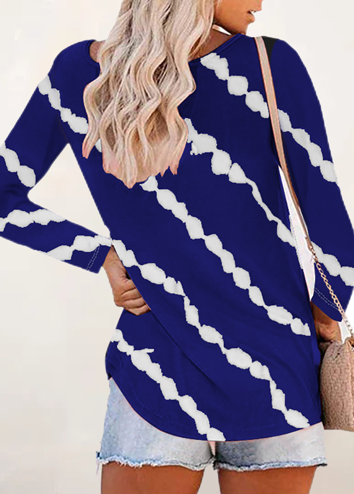 Long Sleeve Round Neck Printed T-shirt