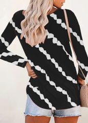 Long Sleeve Round Neck Printed T-shirt