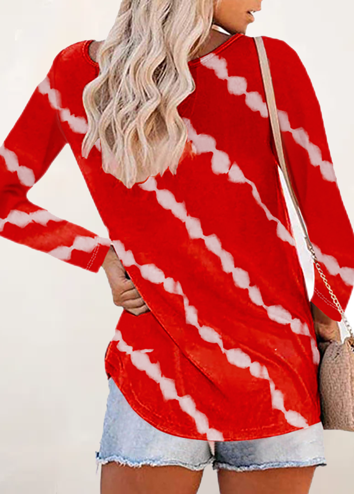 Long Sleeve Round Neck Printed T-shirt