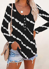Long Sleeve Round Neck Printed T-shirt