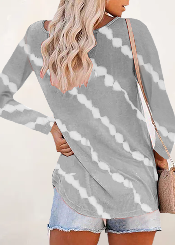 Long Sleeve Round Neck Printed T-shirt