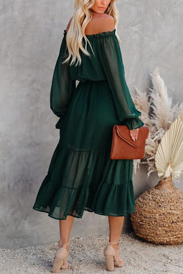 A Loving Endeavor Off The Shoulder Midi Dress